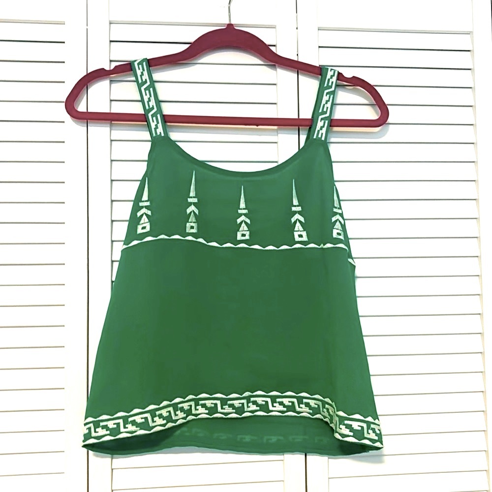 Kelly Green Grecian Detail Top